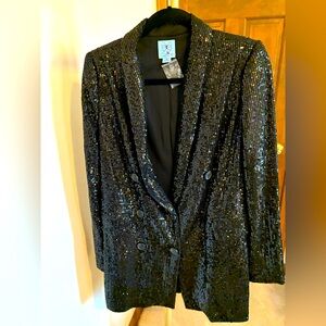 Sequin Black Tuxedo style Blazer